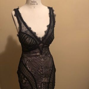 Vintage Bebe Lace Mini Dress